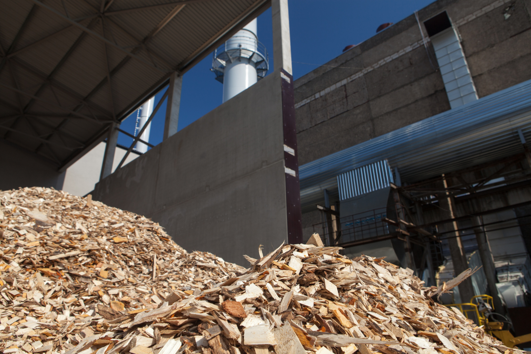 A biomass manufacturing facility.